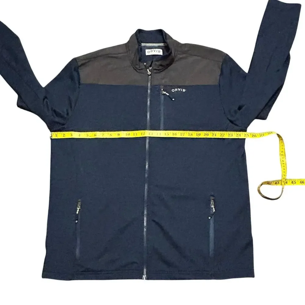 Orvis Full Zip Soft Shell Jacket Navy Blue Men's XL Windproof
